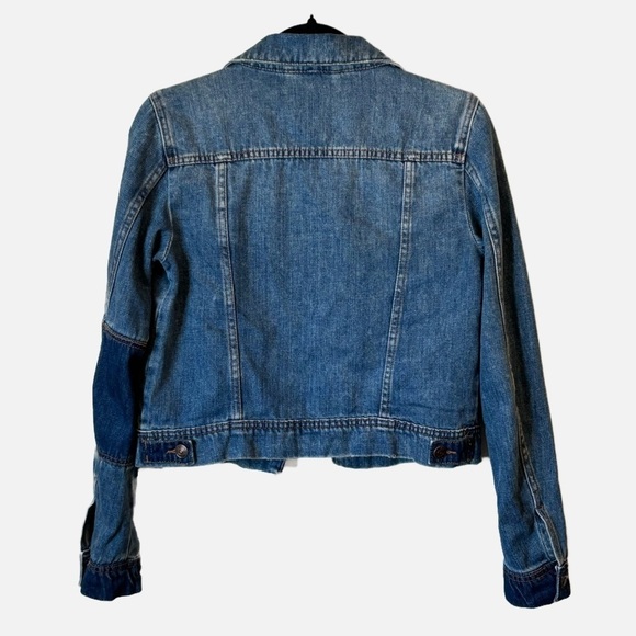 Free People Rumors Patchwork Two-Tone Denim Jean Jacket Women's Size XSmall - Picture 8 of 14